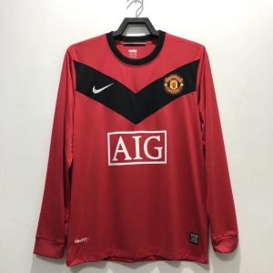 2009/2010 Retro Long Sleeve Manchester United Home Football Shirt 1:1 Thai Quality