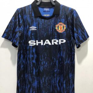 1993 Retro Manchester United blue Football Shirt 1:1 Thai Quality