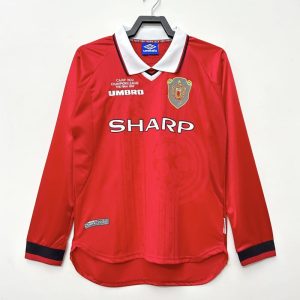 1999/2000 Retro Long Sleeve Manchester United Home Football Shirt 1:1 Thai Quality
