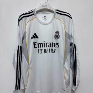 2025/2026 Long Sleeves Real Madrid Home Football Jersey 1:1 Thai Quality