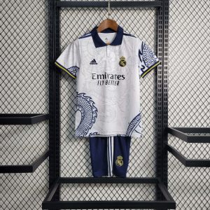 2022/2023 Real Madrid Chinese Dragon Football Shirt White Kids Size