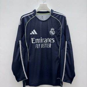 2025/2026 Long Sleeves Real Madrid Away Football Jersey 1:1 Thai Quality